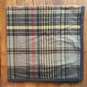 Pottery Barn Roscoe Plaid Table Throw 50x50 Cotton Yarn-Dyed Fall Decor